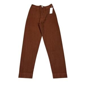 NWT Jesse Kamm Ranger Cotton Canvas Slim Ankle Pants Women's 0 Boho Minimalist